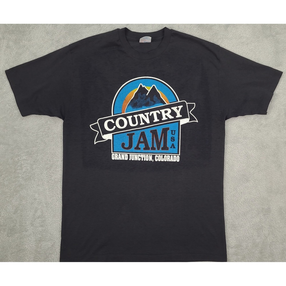 VTG 1993 Country Jam Single Stitch T-Shirt Blaclk Sz XL Hanes Made In USA‎